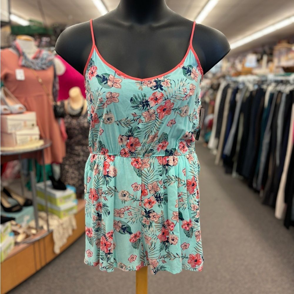 🛍️ Ultra Flirt Ladies XL Teal floral Skort Rumper